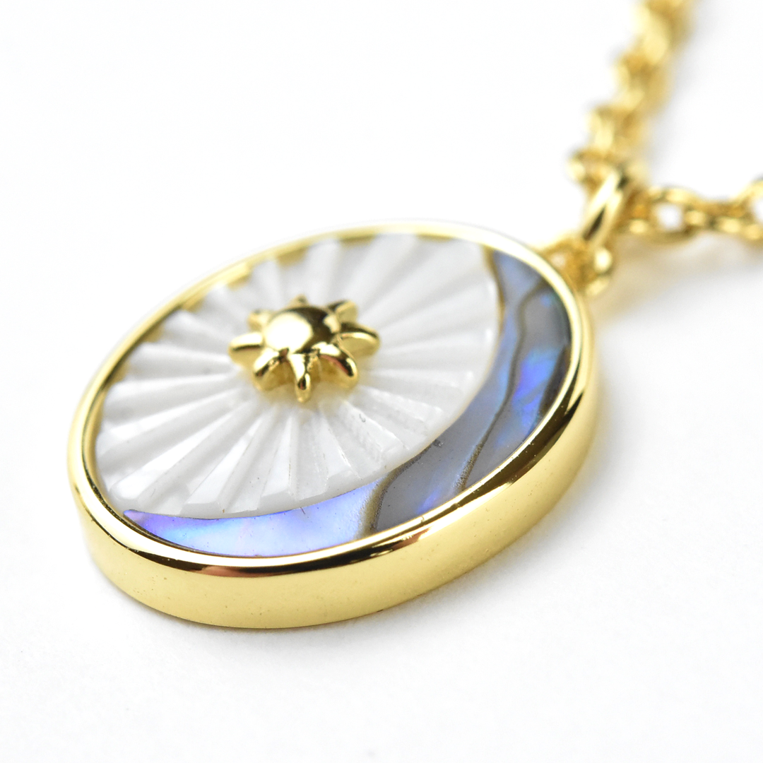 Mother of Pearl & Abalone Inlay Necklace - Goldmakers Fine Jewelry