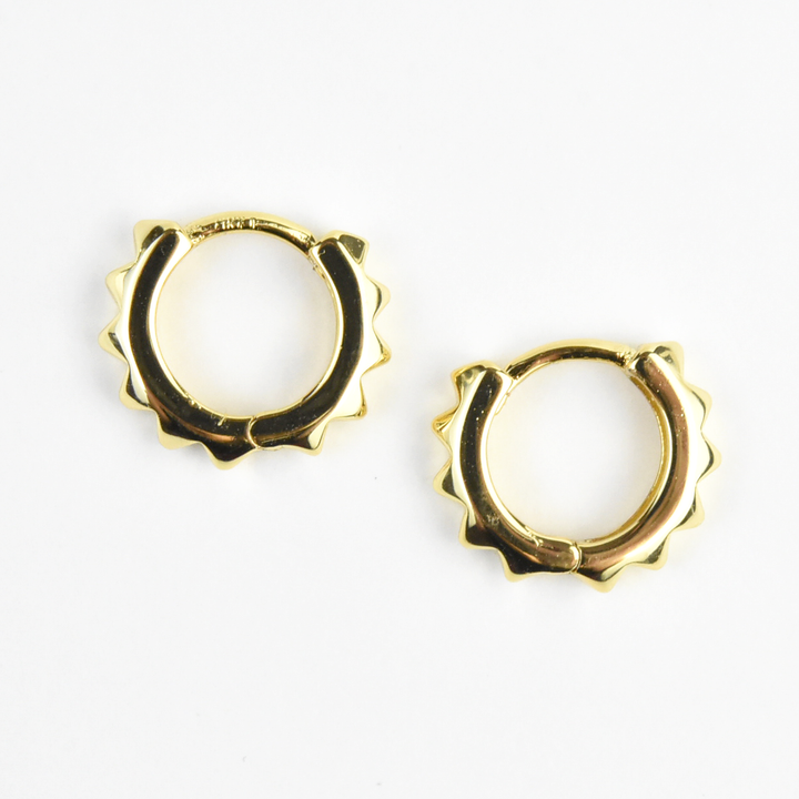 Spiked Huggie Hoops - Goldmakers Fine Jewelry