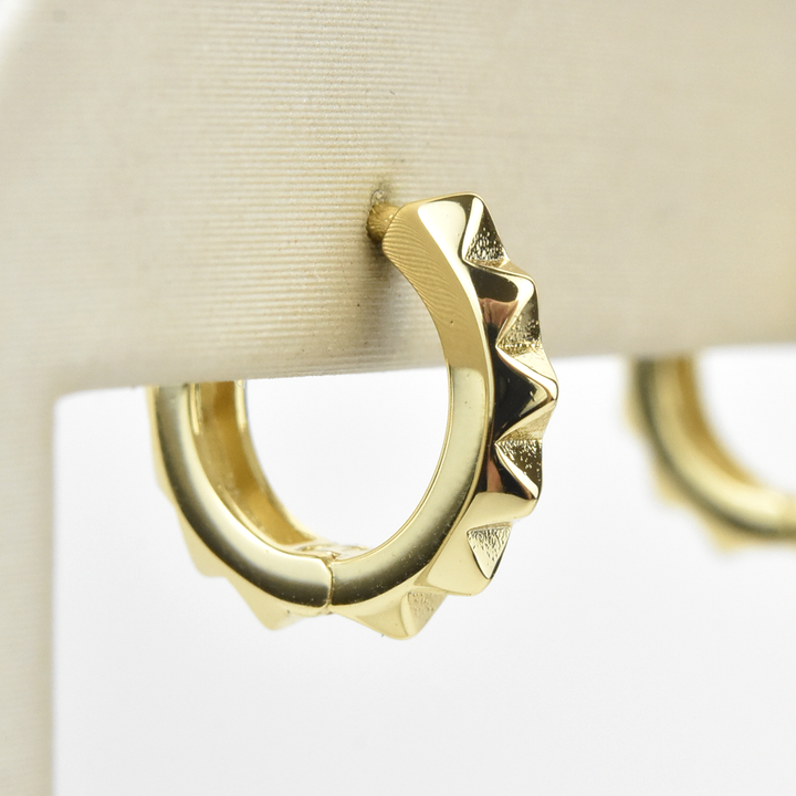 Spiked Huggie Hoops - Goldmakers Fine Jewelry