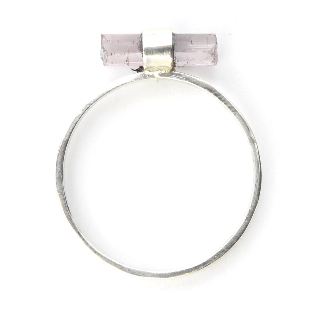 Tourmaline Raw Crystal Candy Ring in Silver