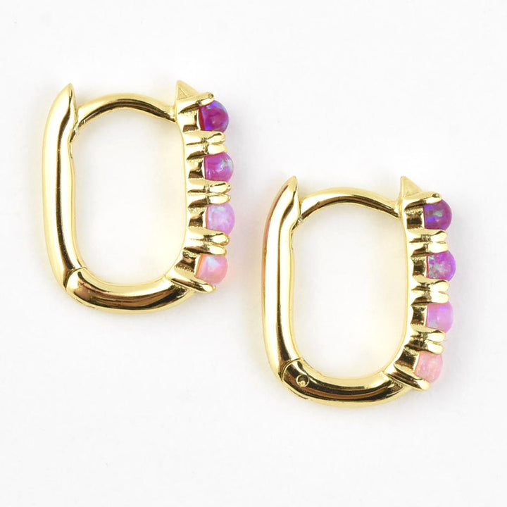 Pink Opal Ombre Oblong Ella Hoops