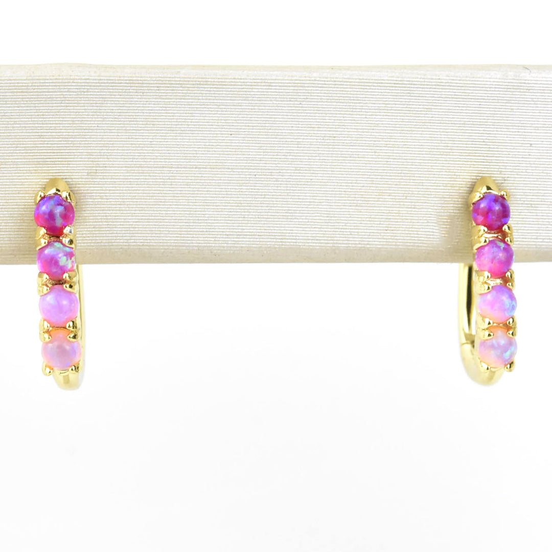 Pink Opal Ombre Oblong Ella Hoops