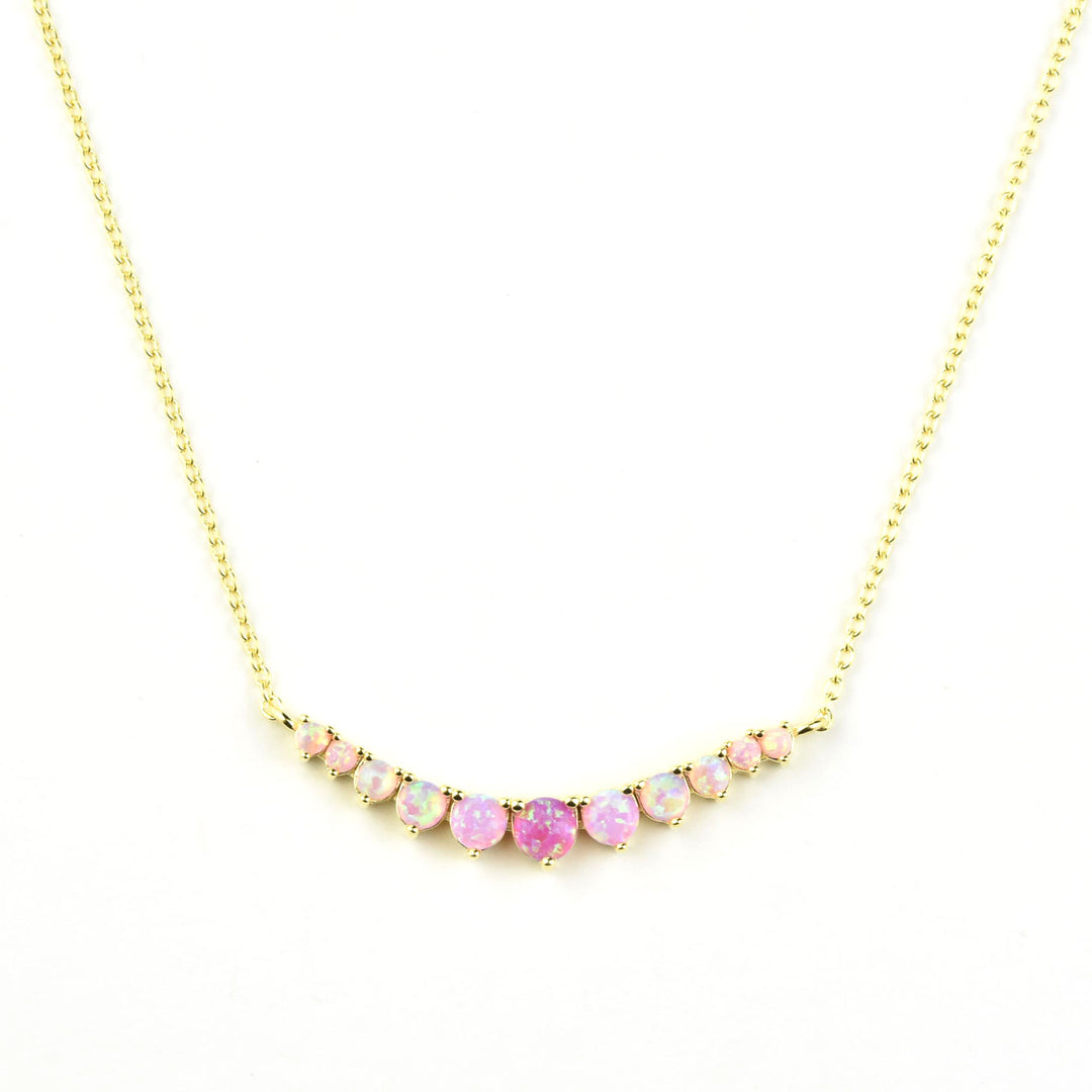 Pink Opal Ombre Cascade Necklace - Goldmakers Fine Jewelry