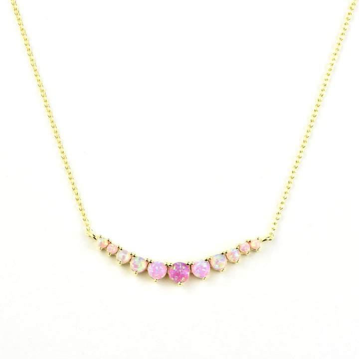 Pink Opal Ombre Cascade Necklace - Goldmakers Fine Jewelry