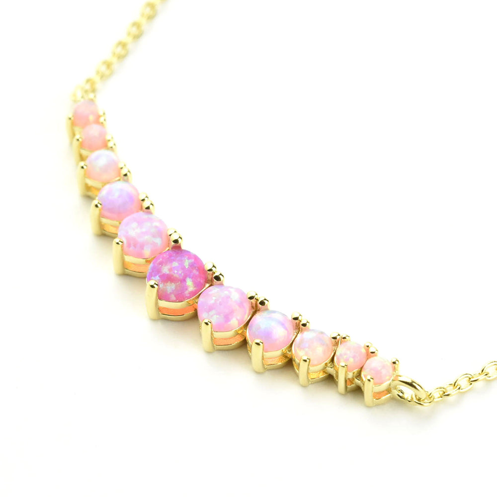 Pink Opal Ombre Cascade Necklace - Goldmakers Fine Jewelry