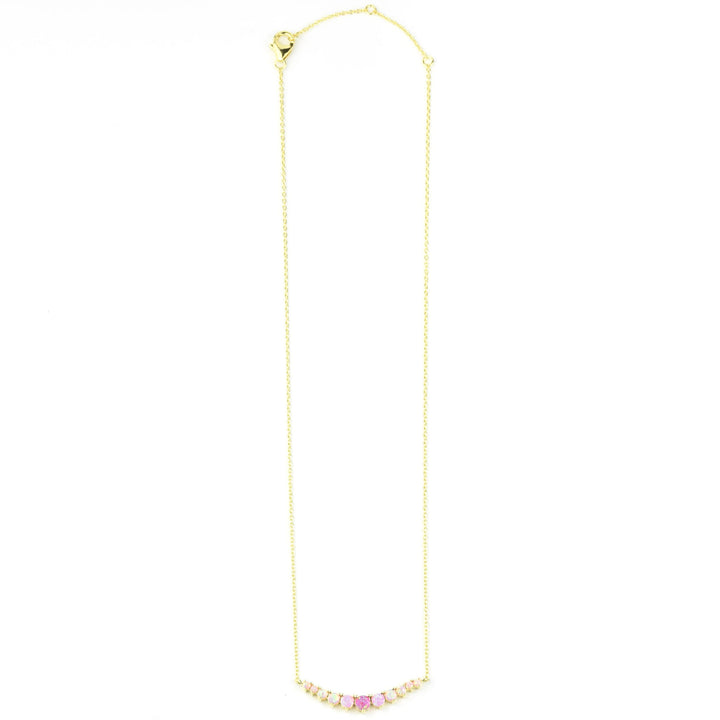 Pink Opal Ombre Cascade Necklace - Goldmakers Fine Jewelry