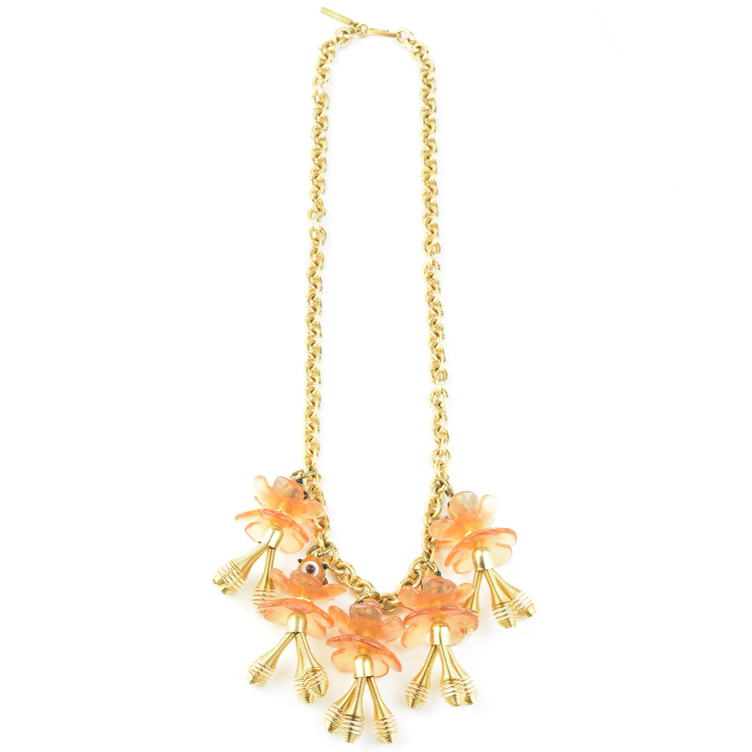 Poppy Amber Floral Necklace - Goldmakers Fine Jewelry