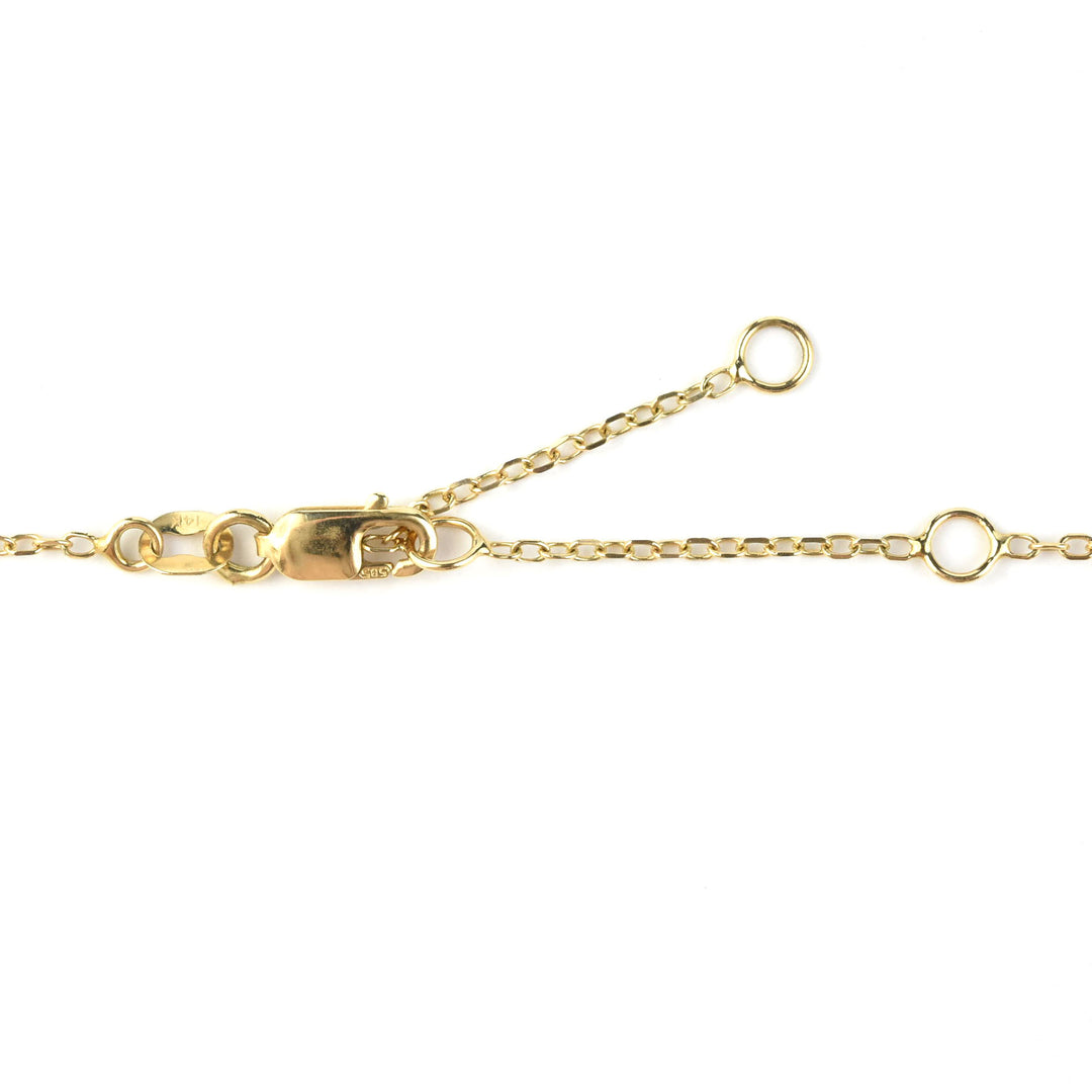 Prasiolite and Green Tourmaline Station Necklace in 14k Yellow Gold