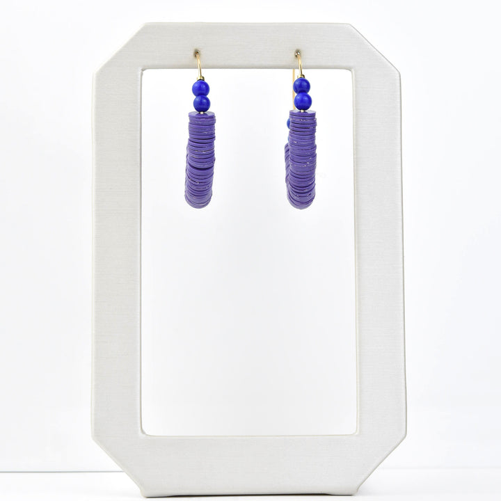 Purple and Blue Beaded Hoops - Goldmakers Fine Jewelry