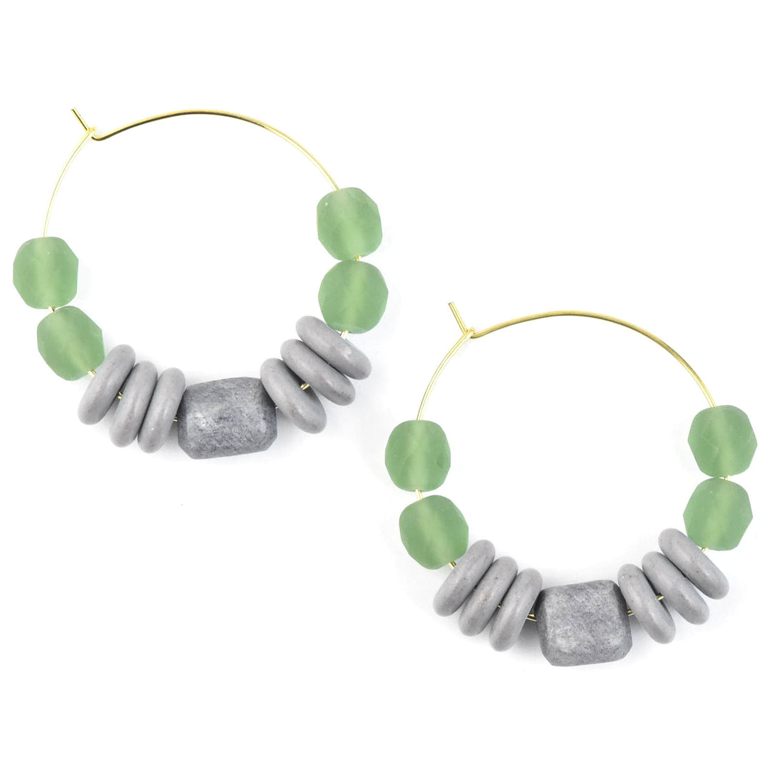 Purple and Seafoam Hoops