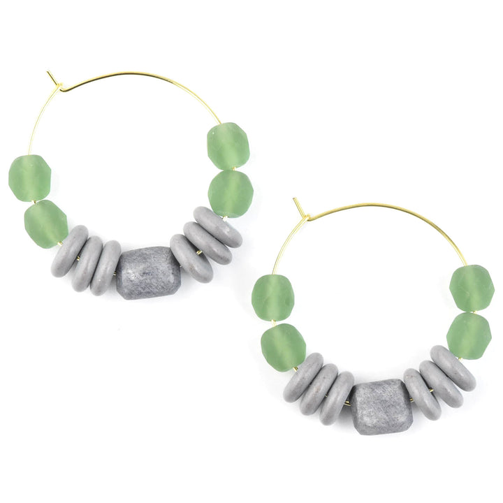 Purple and Seafoam Hoops