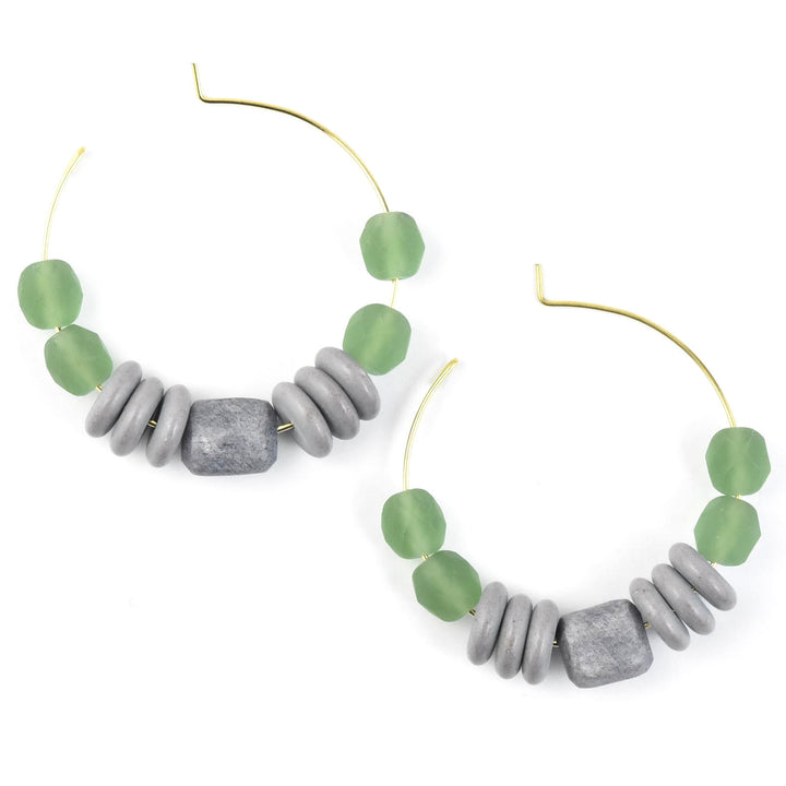 Purple and Seafoam Hoops