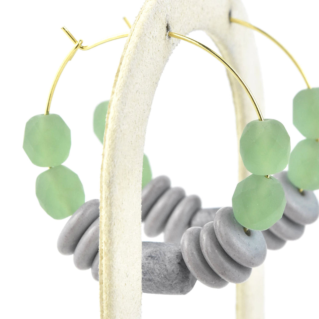 Purple and Seafoam Hoops