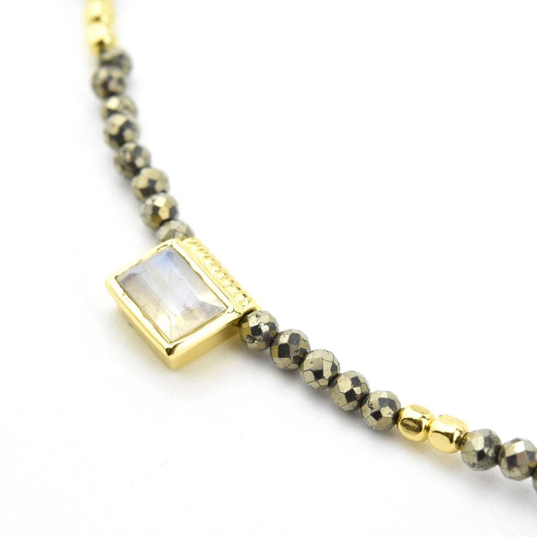 Moonstone & Pyrite Necklace
