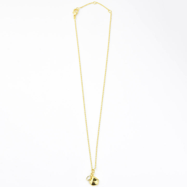 Gold Plated Crystal Quartz Charm Necklace
