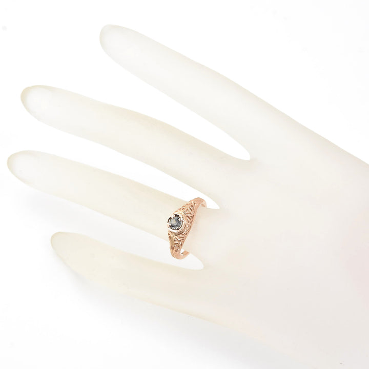 Montana Sapphire Filigree Ring in 14k Rose Gold - Goldmakers Fine Jewelry