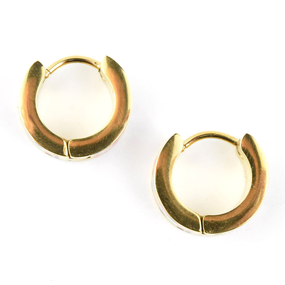 Checkered Super Chunky Huggie Hoops - Goldmakers Fine Jewelry