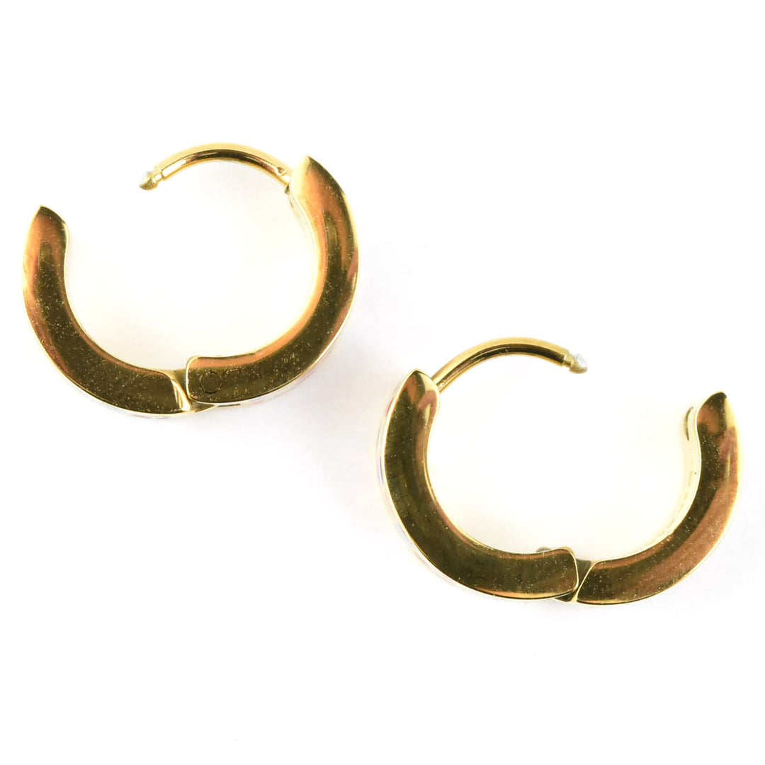 Checkered Super Chunky Huggie Hoops - Goldmakers Fine Jewelry