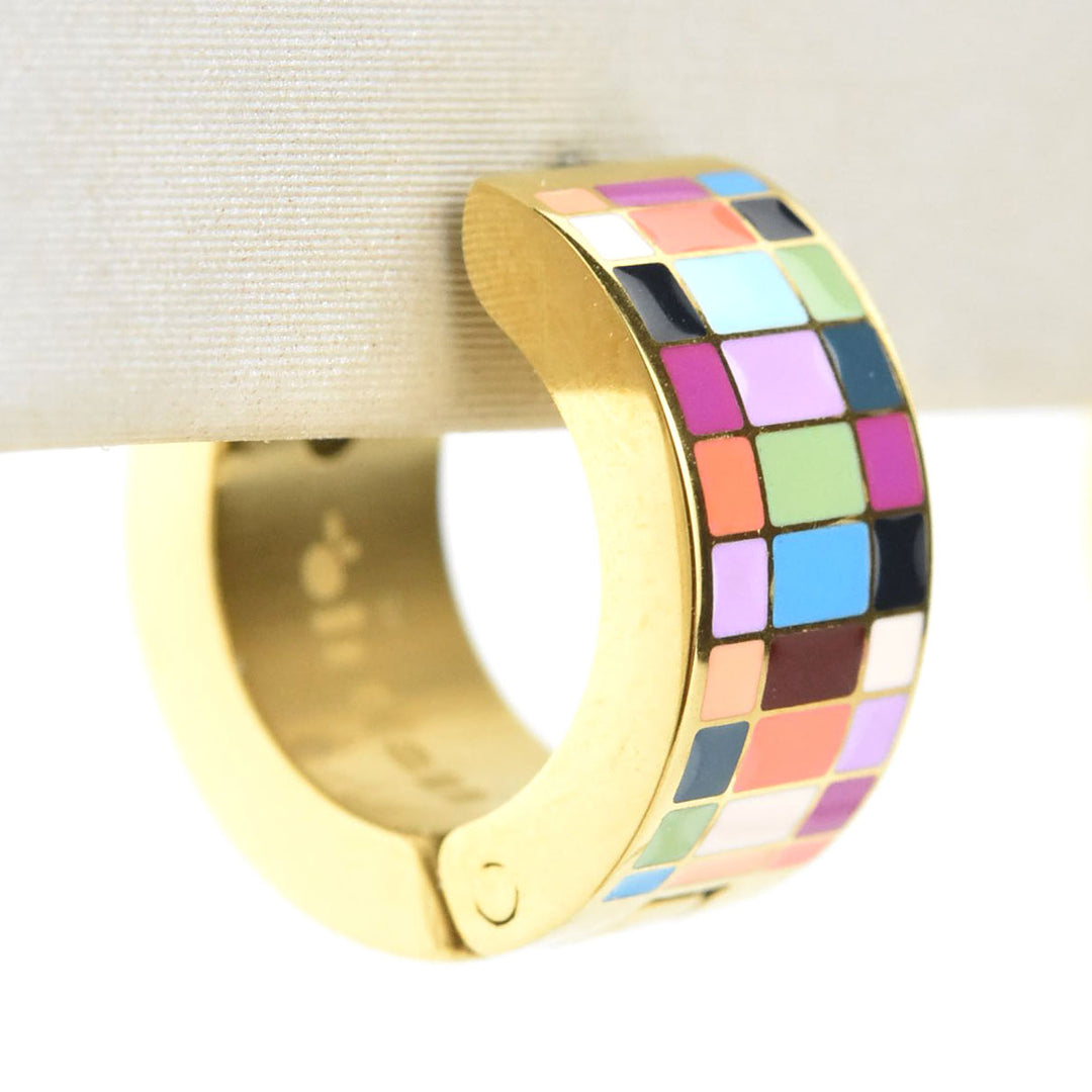 Checkered Super Chunky Huggie Hoops - Goldmakers Fine Jewelry