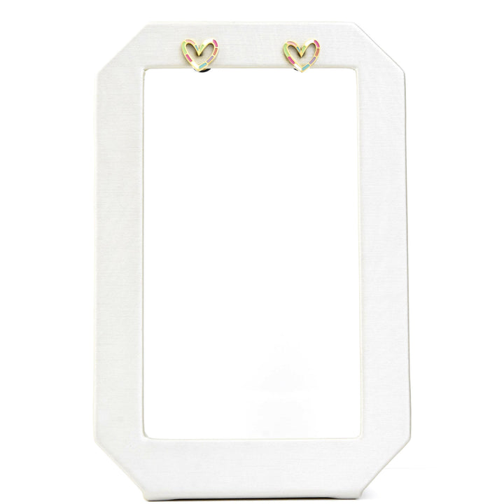 Rainbow Heart Studs, Screw-back - Goldmakers Fine Jewelry