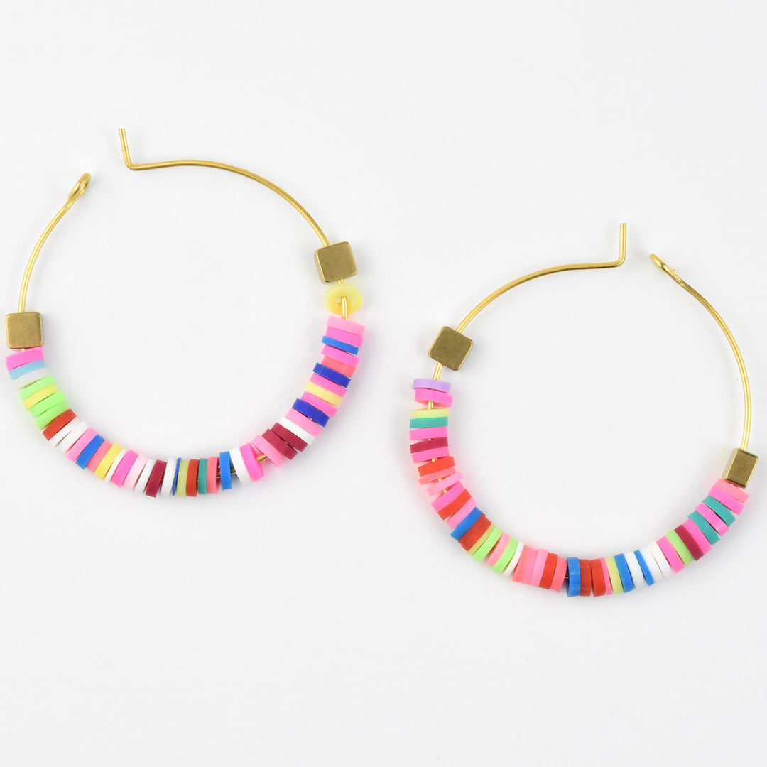 Rainbow Hoop Earrings - Goldmakers Fine Jewelry