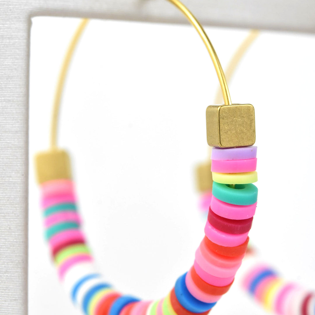 Rainbow Hoop Earrings - Goldmakers Fine Jewelry