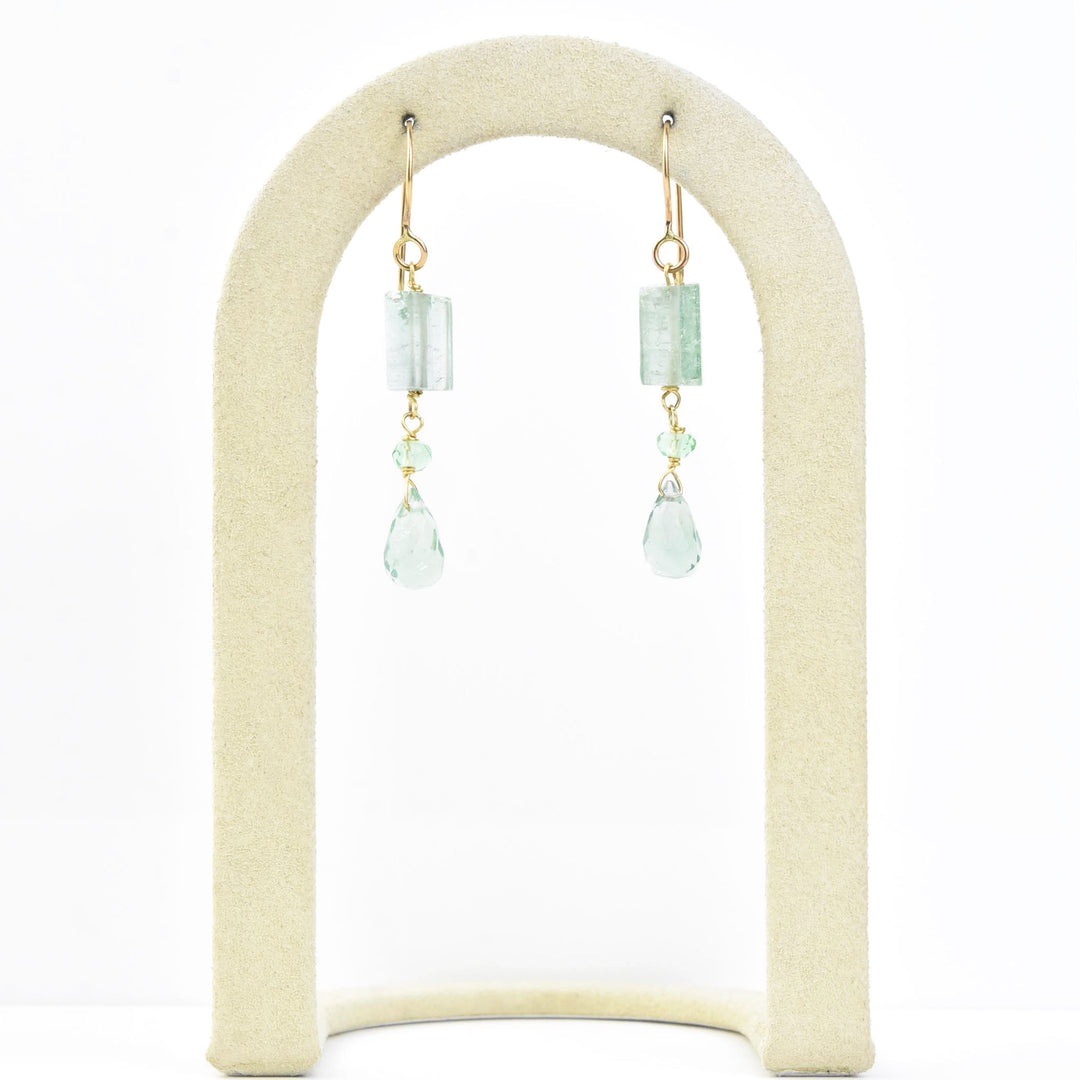 Raw Tourmaline Drop Earrings - Goldmakers Fine Jewelry