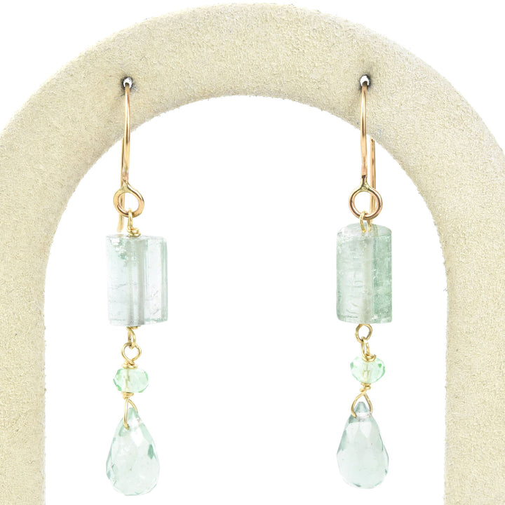 Raw Tourmaline Drop Earrings - Goldmakers Fine Jewelry
