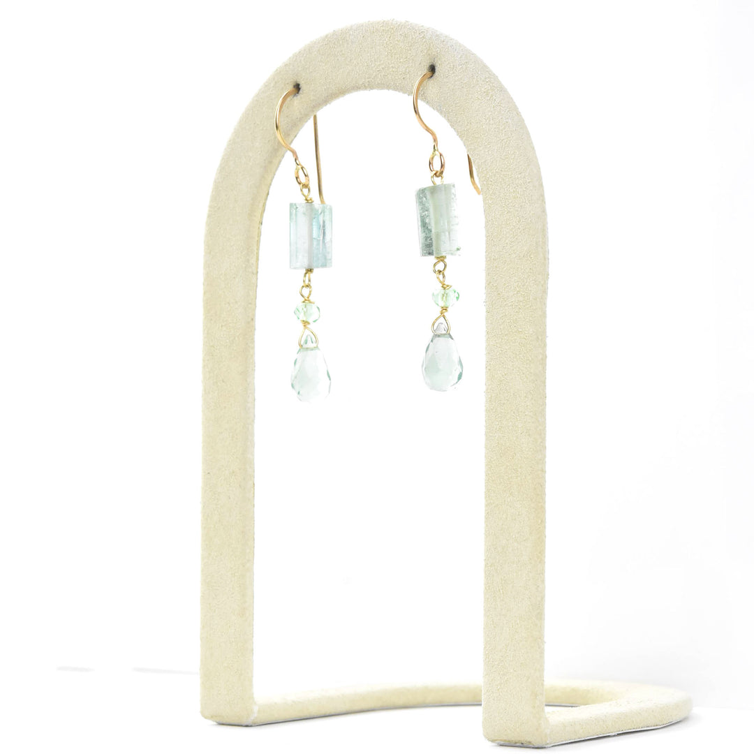 Raw Tourmaline Drop Earrings - Goldmakers Fine Jewelry