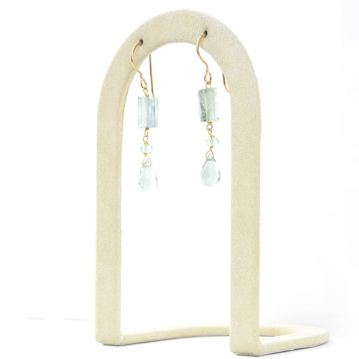 Raw Tourmaline Drop Earrings - Goldmakers Fine Jewelry