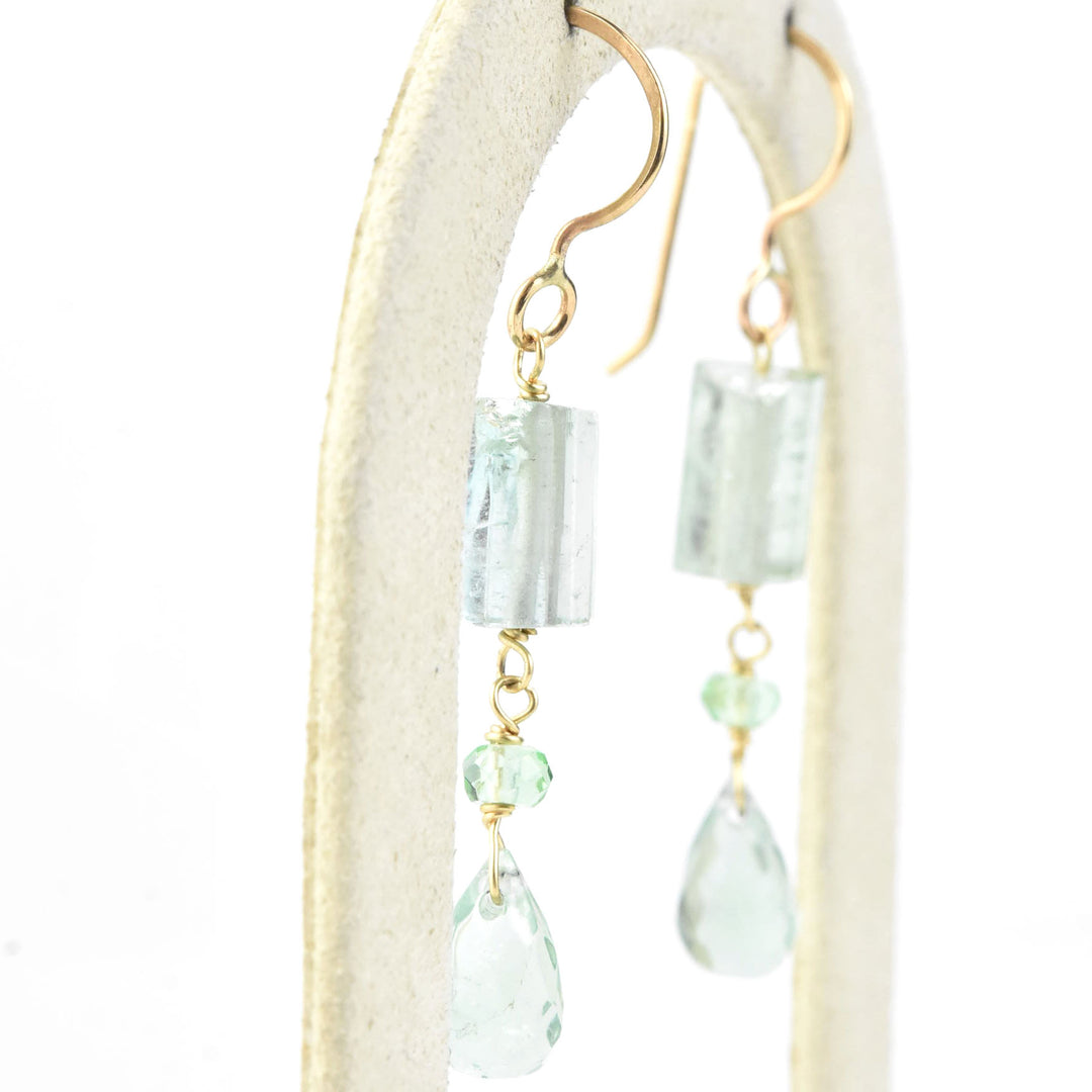 Raw Tourmaline Drop Earrings - Goldmakers Fine Jewelry