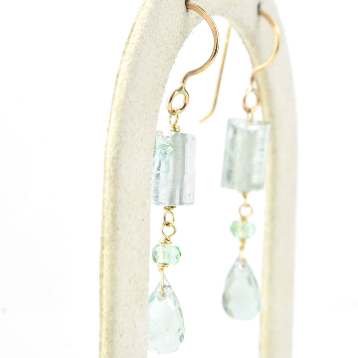 Raw Tourmaline Drop Earrings - Goldmakers Fine Jewelry