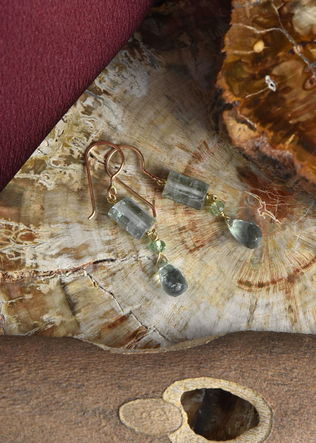 Raw Tourmaline Drop Earrings - Goldmakers Fine Jewelry