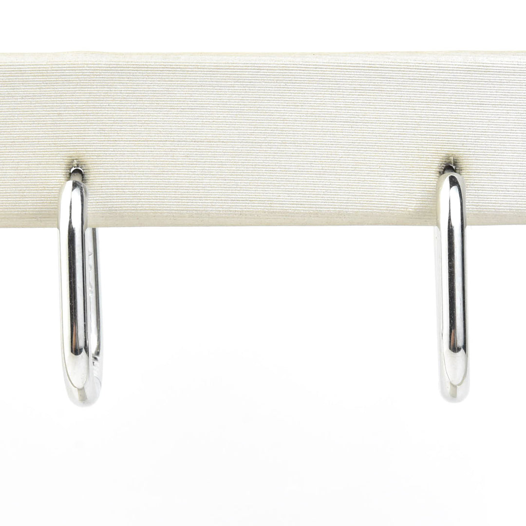 Rectangle Round Huggie Hoops - Goldmakers Fine Jewelry