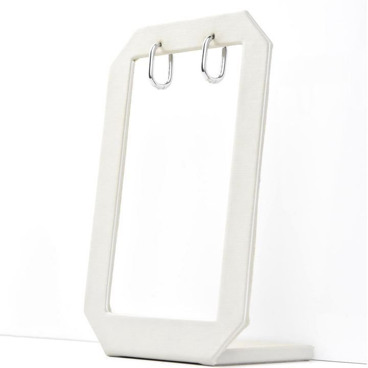 Rectangle Round Huggie Hoops - Goldmakers Fine Jewelry