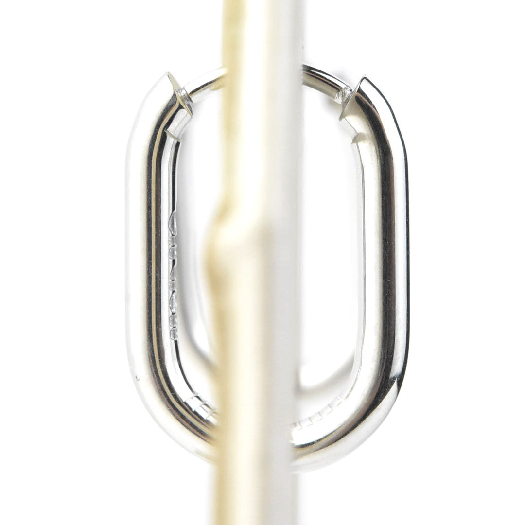 Rectangle Round Huggie Hoops - Goldmakers Fine Jewelry