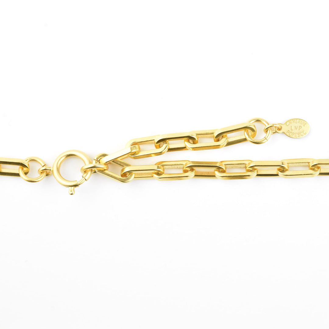 Gold Plated Rectangle Link Collar