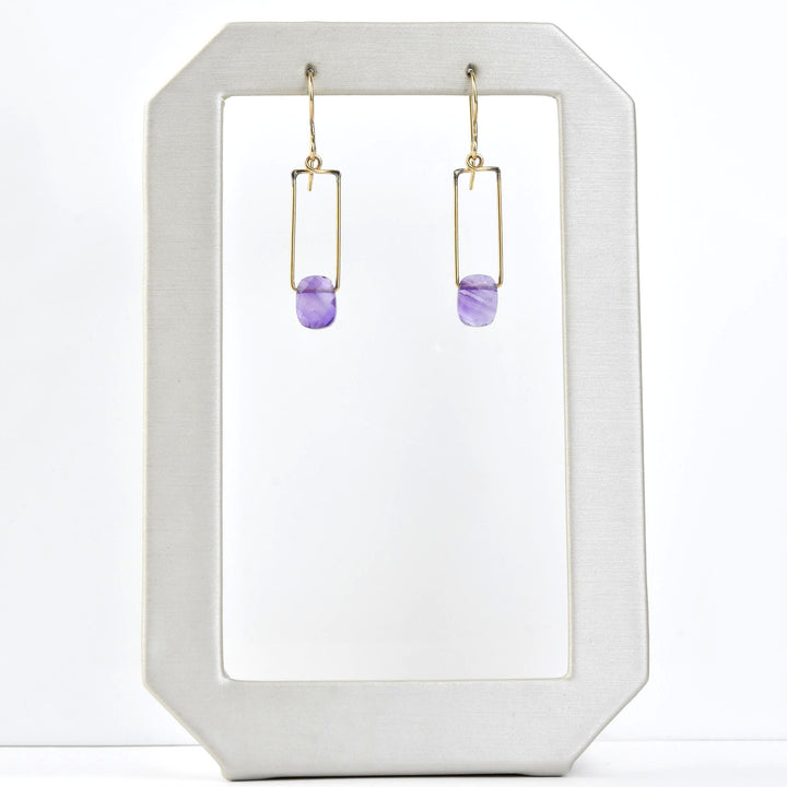 Amethyst Wire Dangles - Goldmakers Fine Jewelry