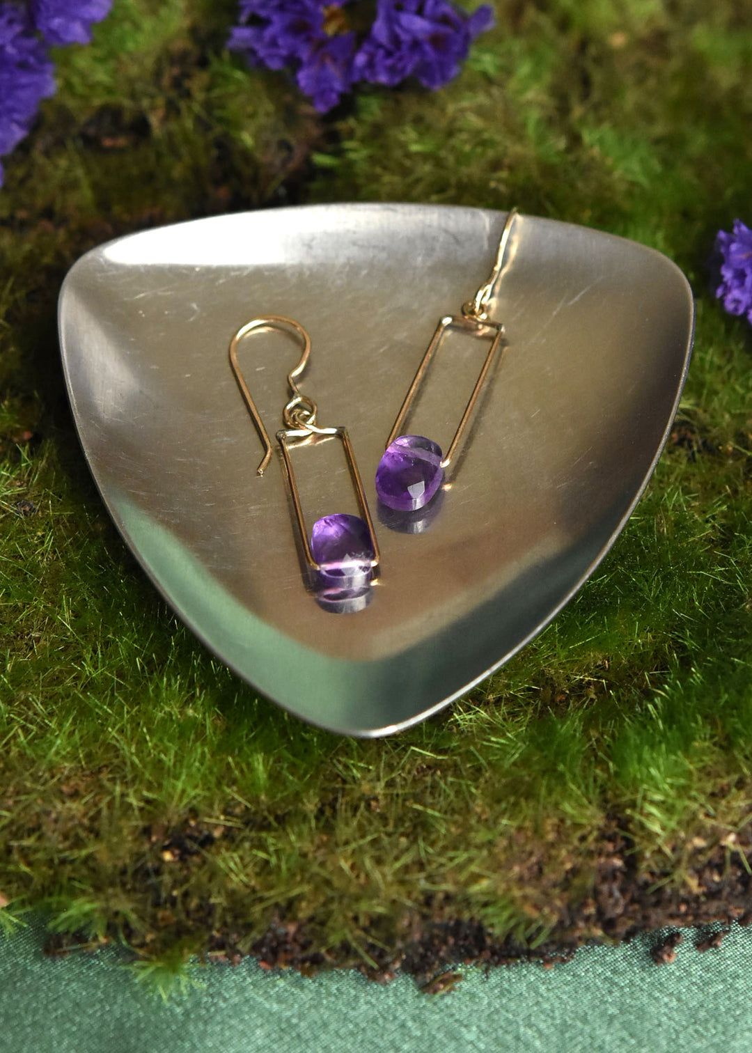 Amethyst Wire Dangles - Goldmakers Fine Jewelry