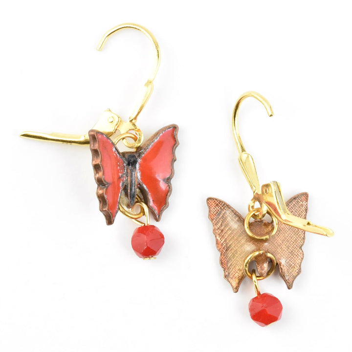 Red Butterfly Drops - Goldmakers Fine Jewelry