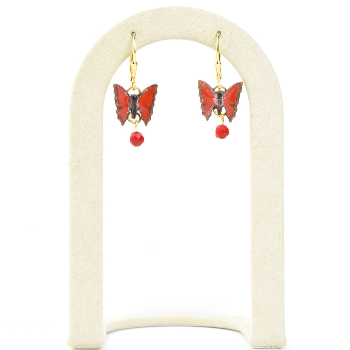 Red Butterfly Drops - Goldmakers Fine Jewelry