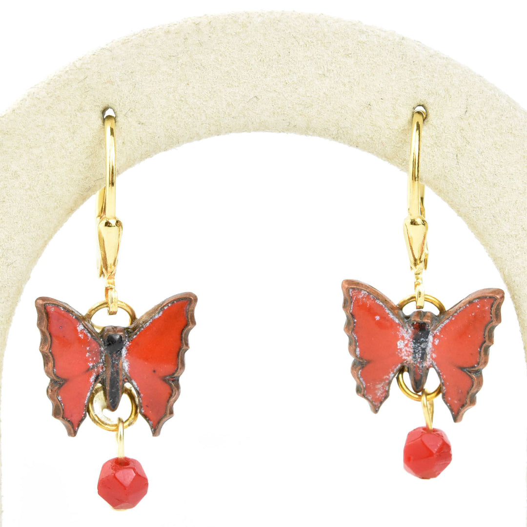 Red Butterfly Drops - Goldmakers Fine Jewelry