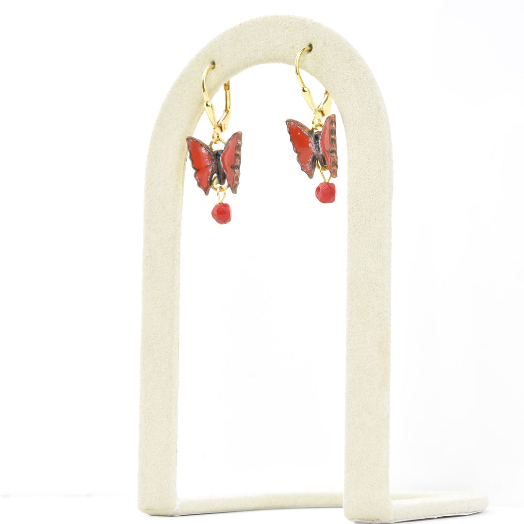 Red Butterfly Drops - Goldmakers Fine Jewelry