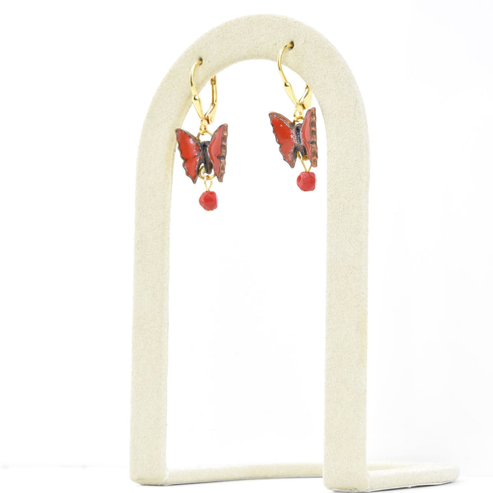 Red Butterfly Drops - Goldmakers Fine Jewelry