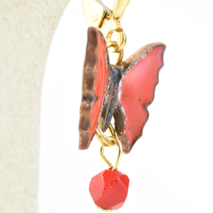 Red Butterfly Drops - Goldmakers Fine Jewelry