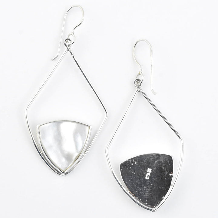 Retro Diamond Shaped Earrings, Mother of Pearl