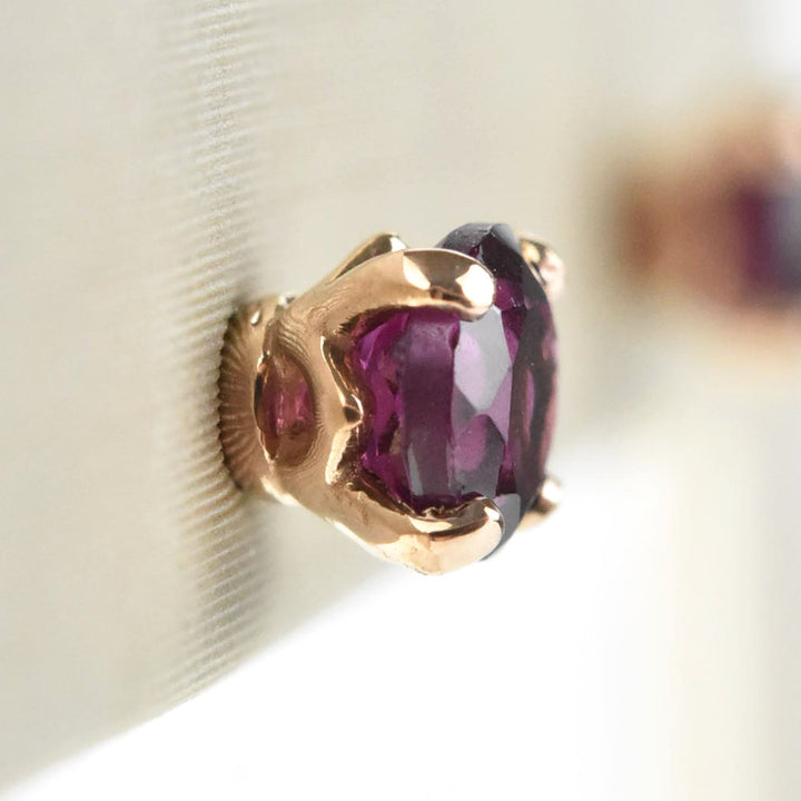 Rhodolite Garnet Stud Earrings