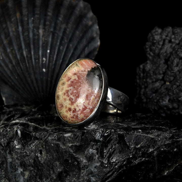 Rhodocrosite Ring in Sterling Silver - Goldmakers Fine Jewelry