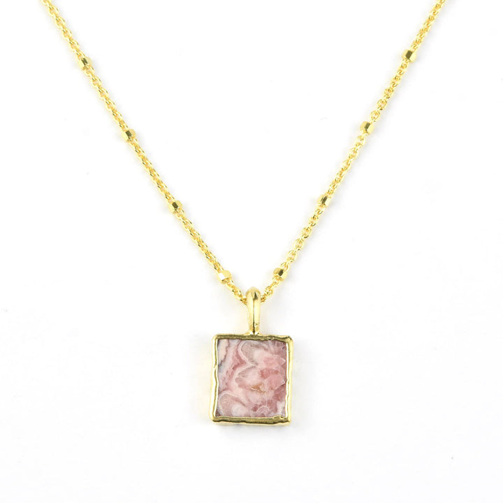 Rhodochrosite Square Pendant