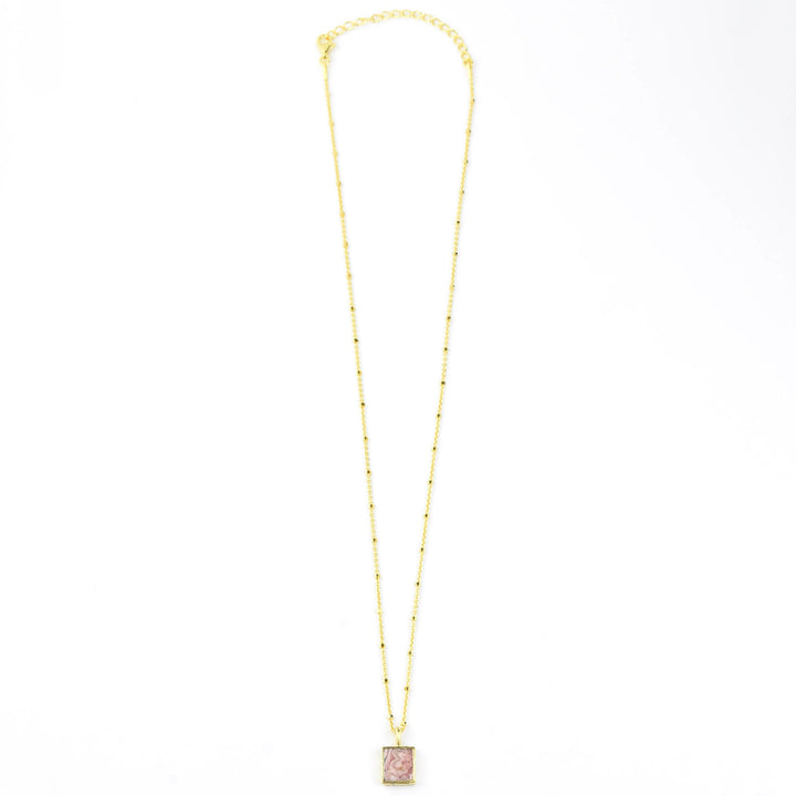 Rhodochrosite Square Pendant